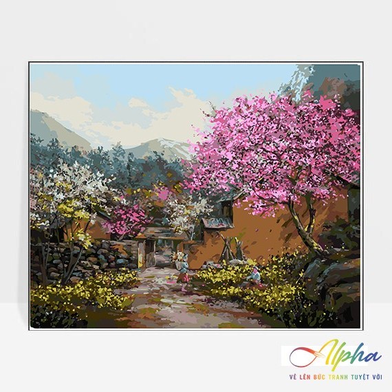 Tranh treo tường tự tô màu số hóa Alpha - Tranh Cảnh Tây Bắc CVN031