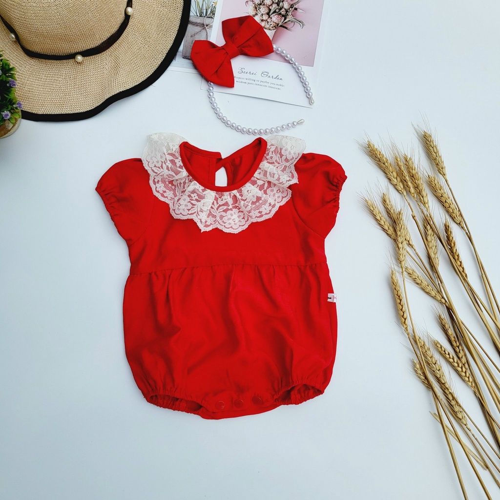Đầm Đôi, Váy Đôi Cho Mẹ Và Bé Gái. Chất Vải Đũi Mềm Mịn, Váy Thiết Kế Tay Bồng- Màu Đỏ