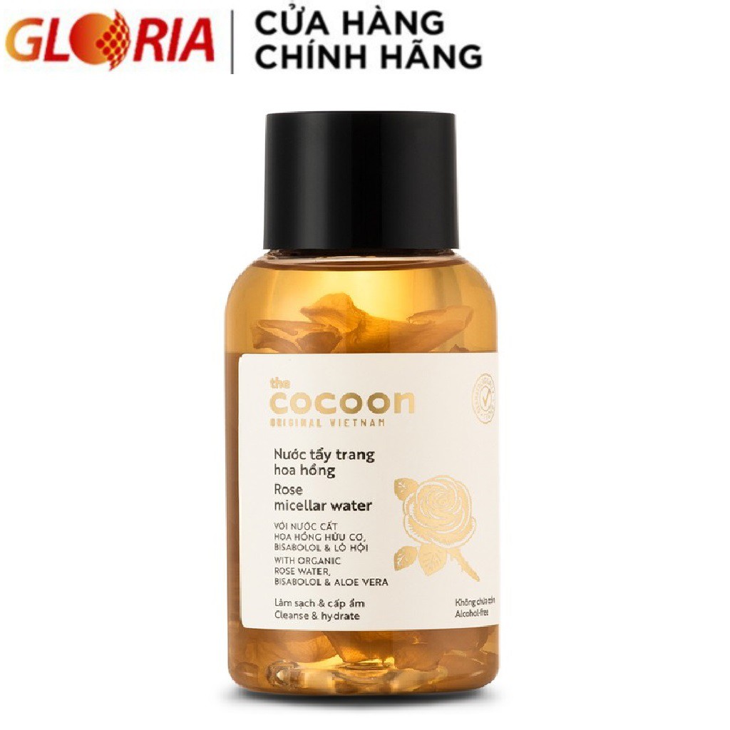 [Mã COSGLORIAT4 -8% đơn 250K] Nước Tẩy Trang Hoa Hồng Cocoon Tẩy Sạch Makeup &amp; Cấp Ẩm 140ml