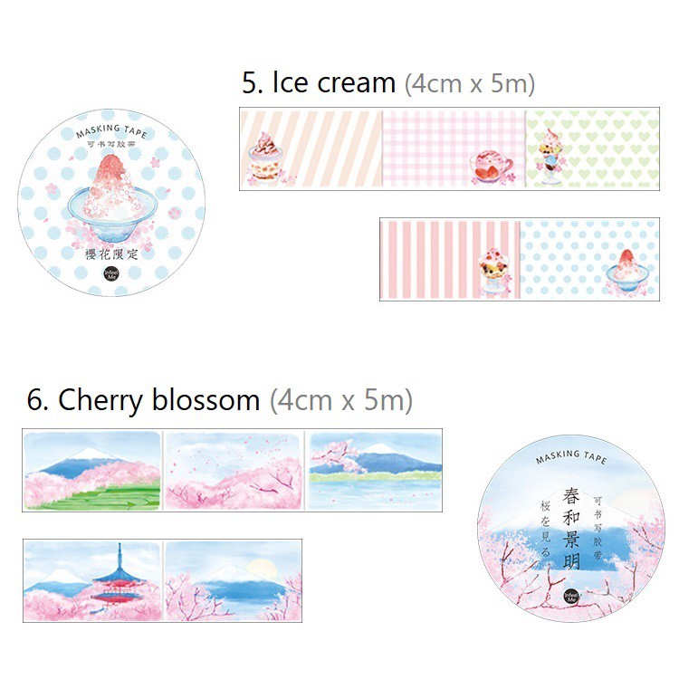 Băng dính trang trí planner 4cm x 5m WST133