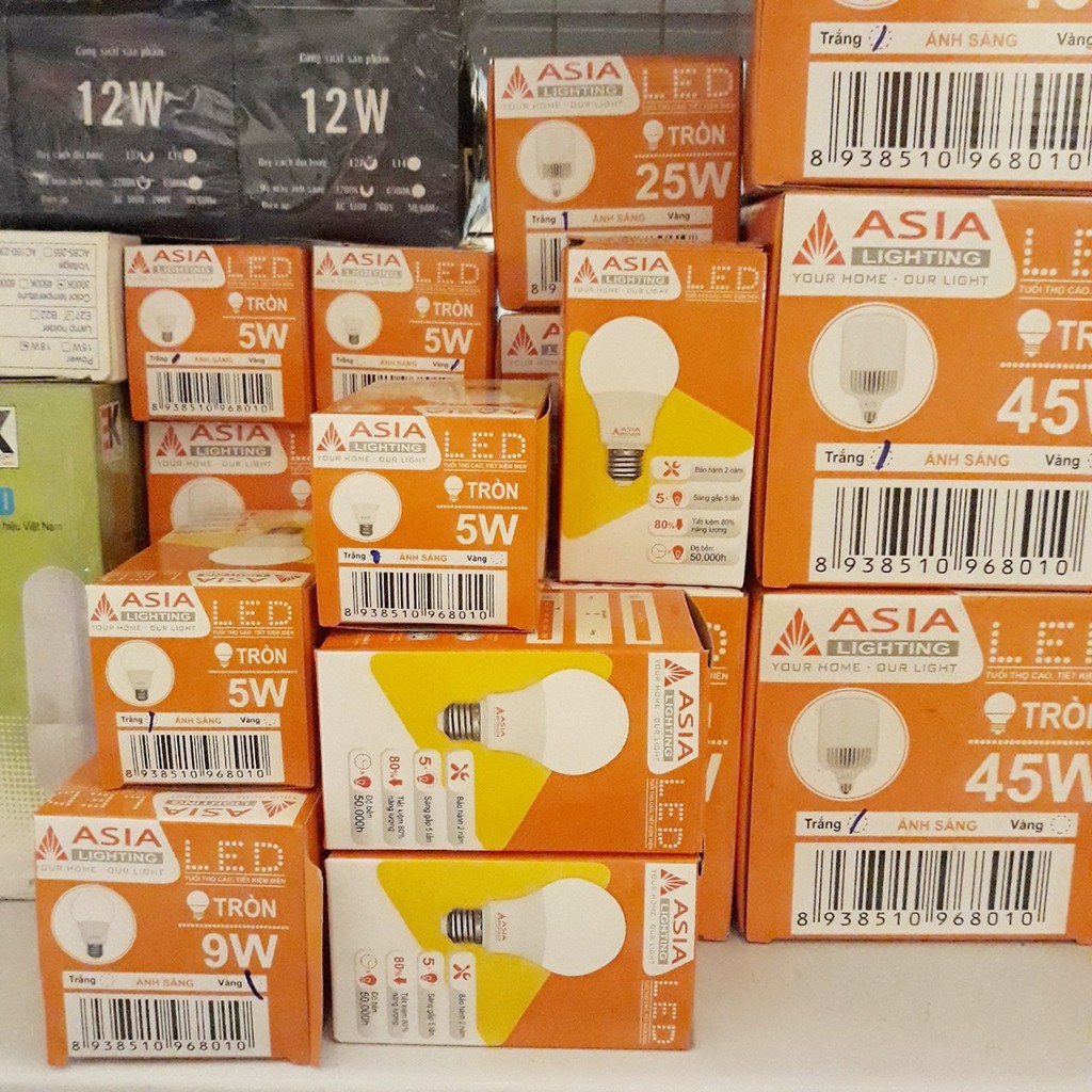 Bóng đèn LED ASIA 3W đến 12W tiết kiệm điện (Hàng Việt Nam chất lượng cao) Bóng bup tròn ánh sáng trắng cck1 | BigBuy360 - bigbuy360.vn