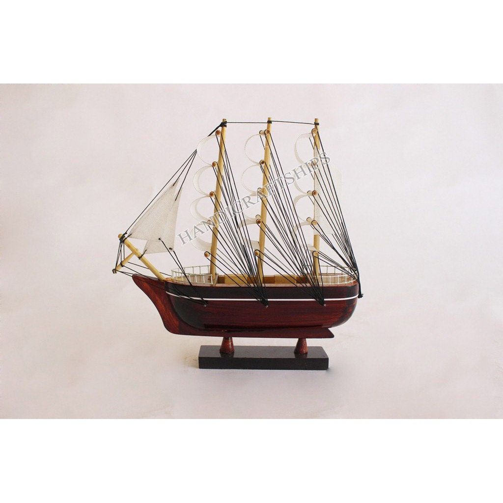 <Có video> Combo Hai thuyền buồm gỗ màu trắng dài 25cm và 20cm | BigBuy360 - bigbuy360.vn