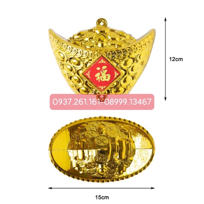 Thỏi vàng Tài Lộc size 15cm - 10cm - 8cm (CÓ ĐẾ HOẶC K ĐẾ)