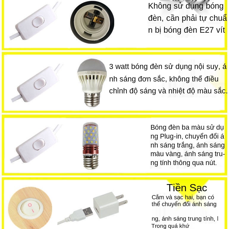 > Đèn bàn sáng tạo Bắc Âu led bảo vệ mắt sinh viên đại học ký túc xá đọc sách đầu giường hiện nhỏ cắm vào i <