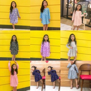 Set 4 váy cotton thu đông cho bé gái