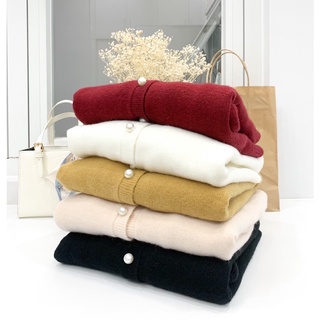 Áo cardigan trơn basic nút ngọc