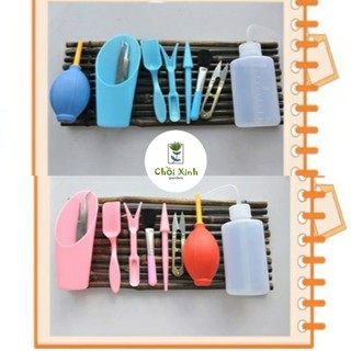 Bộ 10 món dụng cụ làm vườn trồng sen đá , xương rồng