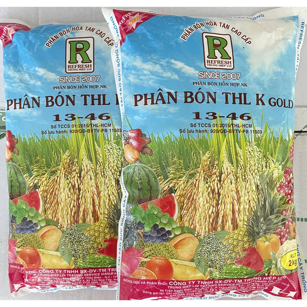 Phân Bón Hòa Tan Cao Cấp - THL K Gold  (13 - 46 ) - Gói 2kg Multi K Gold