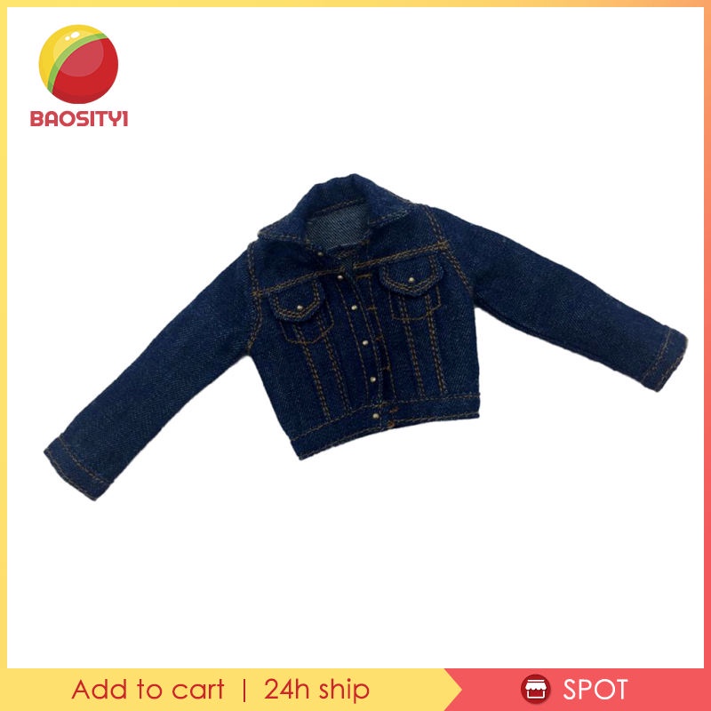 Áo khoác jean xanh cho búp bê 12 inch tỉ lệ 1/6