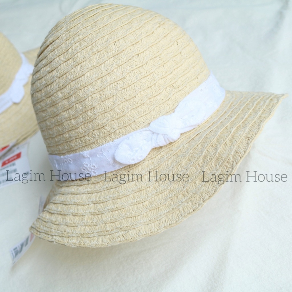 Nón HM săn sale, mũ cói vành đi biển cho bé gái - Lagim House