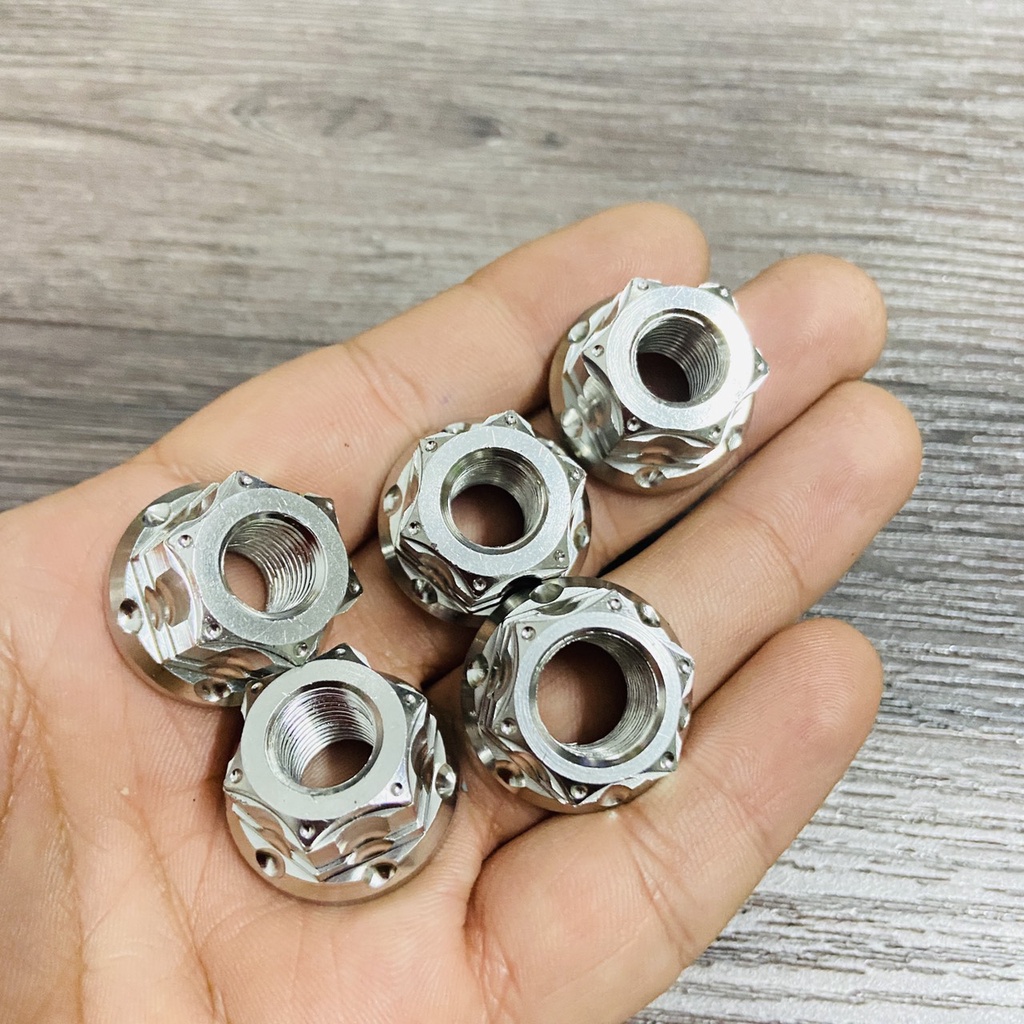 Tán inox salaya sử dụng lắp chi tiết xe máy, công cụ đầy đủ size từ 6 đến 14ly
