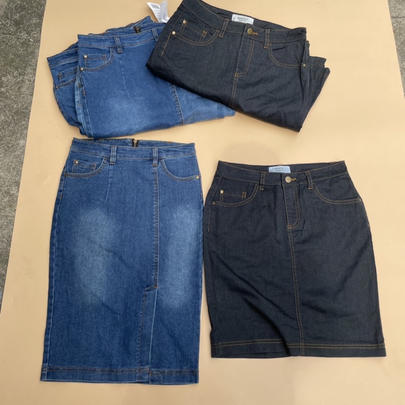 Chân váy bò Mango dư xịn