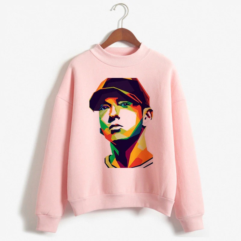 Áo Hoodie Màu Hồng In Hình Eminem Phong Cách Vintage 2020 90s