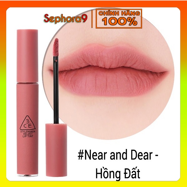 Son kem 3CE Velvet Lip Tint Near and Dear màu Hồng đất lạ mà đẹp