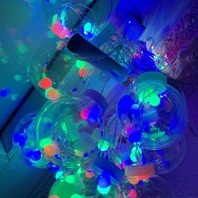 Đèn Nháy Trang Trí Bóng Tròn To 12 Bóng- Trang Trí Nhà Hàng, Quán Cafe, Quán Trà Chanh, Đèn Mành Cầu Tròn Thả Rèm