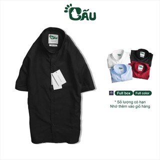 Áo sơ mi nam Gấu 194 cổ trụ tay ngắn vải lụa mềm mịn, ít nhăn - form slimfit sang trọng cao cấp