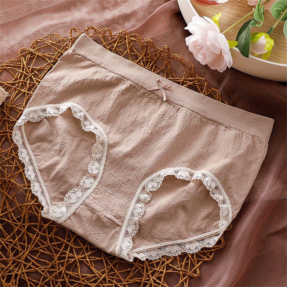 ROSE Quần Lót Cotton Lưng Vừa Phối Ren Quyến Rũ Cho Nữ