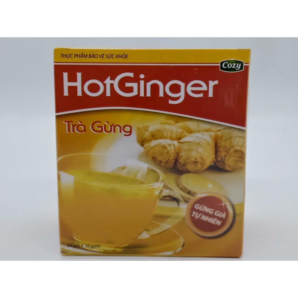Trà gừng hòa tan Hot Ginger Cozy 200g (20 túi x 10g/gói) - Tăng cường hệ miễn dịch, giảm ho