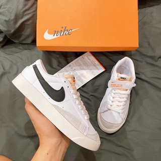 GIÀY BLAZER LOW 77 WHITE BLACK DA THẬT LAI AU [ FULL BOX + FREE SHIP ]