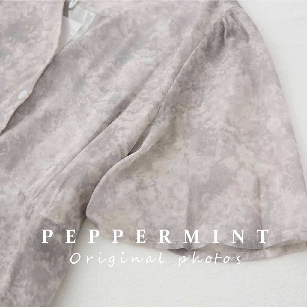 Đầm voan hoa ngắn tay cổ chữ v xinh xắn cho nữ 42984