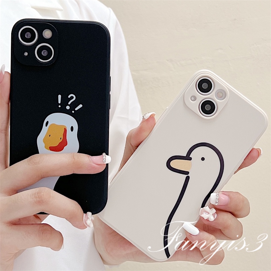Ốp Điện Thoại Mềm Hình Vịt Vui Nhộn Cho iPhone 14 13 12 11 Pro Max X XR Xs Max 7 8 Plus SE 2020