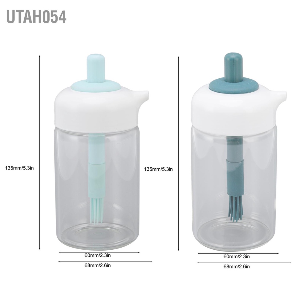 [Hàng Sẵn] Nhấn áp lực để kiểm soát dầu sử dụng hai sử dụng bình dầu nhà bếp điều khiển bình dầu thủy tinh【Utah054】