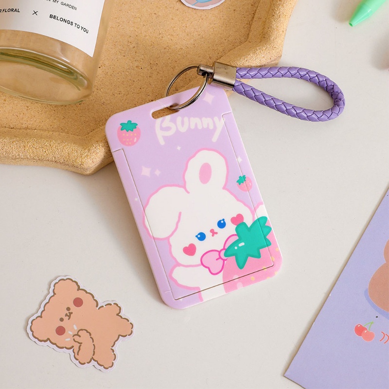 Ví Đựng Thẻ ID Họa Tiết Hoạt Hình Dễ Thương Kèm Móc Khóa Tiện Dụng Cho Nam Và Nữ