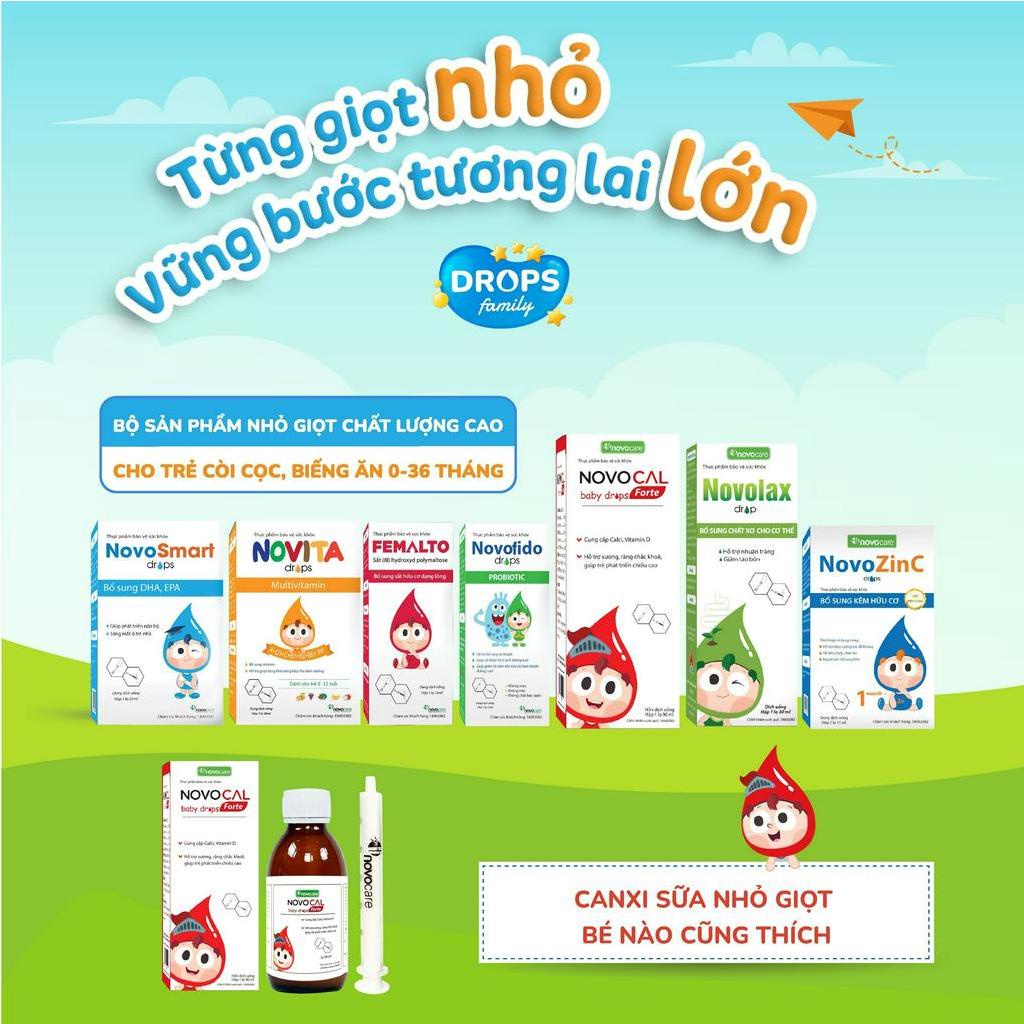 Canxi cho bé Novocare - Novocal Baby Drops Forte canxi sữa bổ sung canxi, D3 cho bé giúp xương chắc khỏe, tăng chiều cao