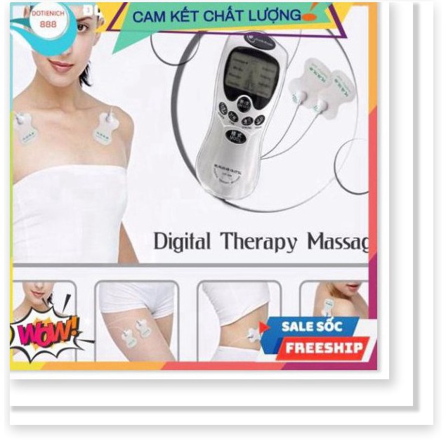 Máy massage xung điện ❤️FREESHIP❤️ 4 miếng dán vật lý trị liệu mát xa châm cứu bấm huyệt cầm tay lưng cổ vai gáy