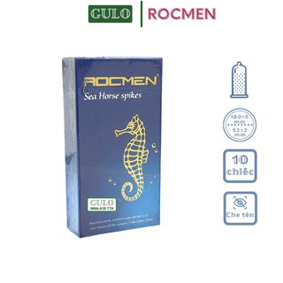 Bao cao su gai nhỏ Rocmen Ngựa Xanh kéo dài thời gian gel bạc hà mát lạnh - Hộp 10 bao