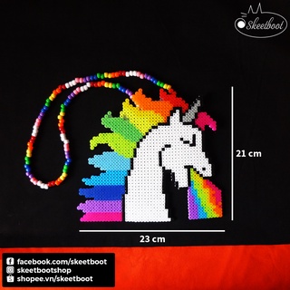 Vòng kandi kì lân to - vòng cổ kandi unicorn - phụ kiện rave edm festival raver kandi perler DJ