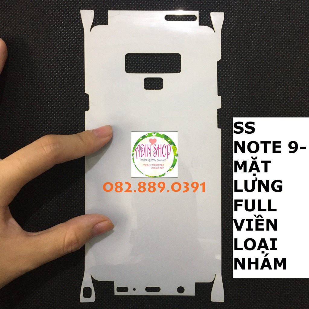 Dán PPF Samsung Note 8/ Note 9 dành cho màn hình, mặt lưng, full lưng viền siêu bảo vệ loại bóng, nhám