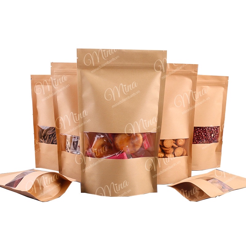 Túi Zip Giấy Kraft cửa sổ