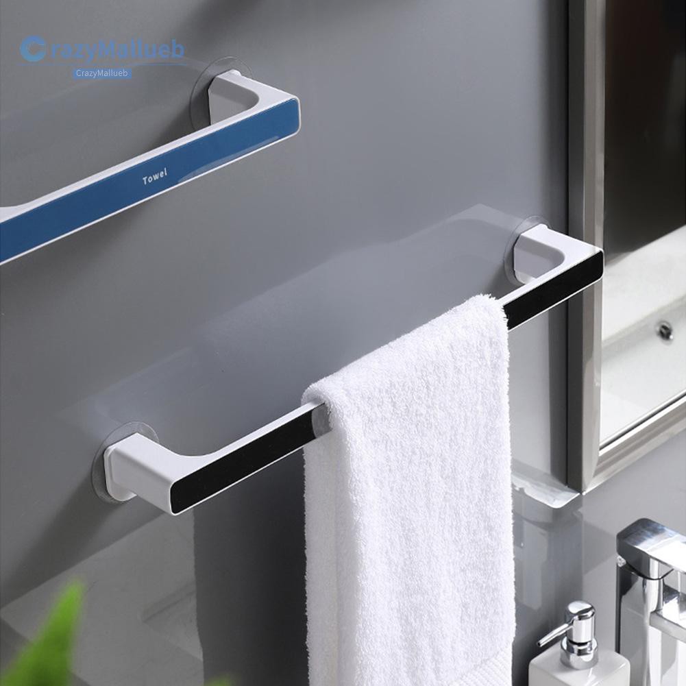 CRA-Stock Punch-free Suction Towel Rack Wall Mount Hanging Towel Storage Holder Shelf