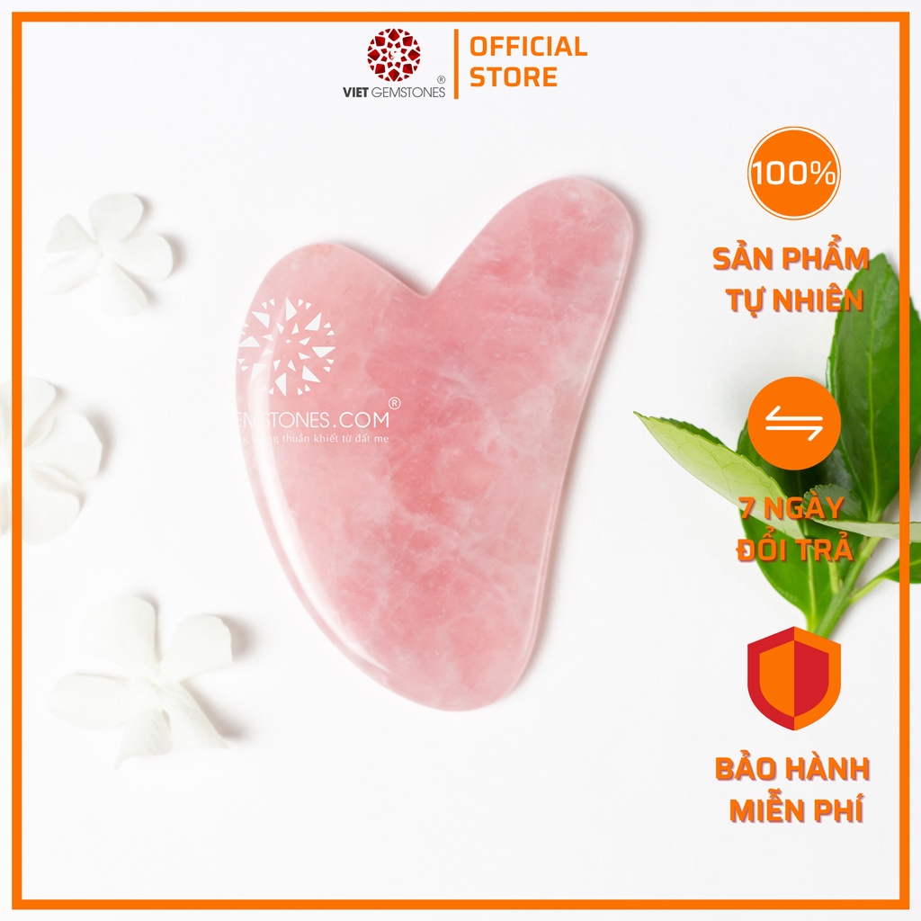 Liệu pháp massage, miếng massage GuaSha Rose Quartz