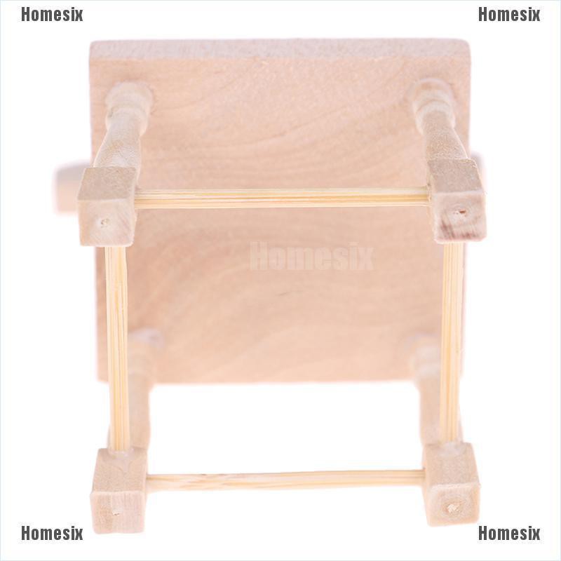 [HoMSI] 1:12 Dollhouse Miniature Mini Wood Color Chair Model Furniture Accessories SUU