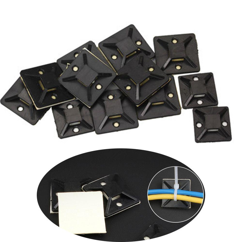 Bộ 100 Kẹp Cố Định Dây Cáp Tự Dính Màu Đen Ngà