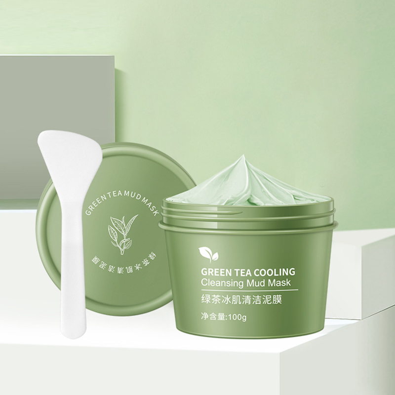 [Hàng mới về] Mặt nạ đất sét chiết xuất trà xanh làm sạch sâu loại bỏ mụn đầu đen hiệu quả chất lượng cao OEM