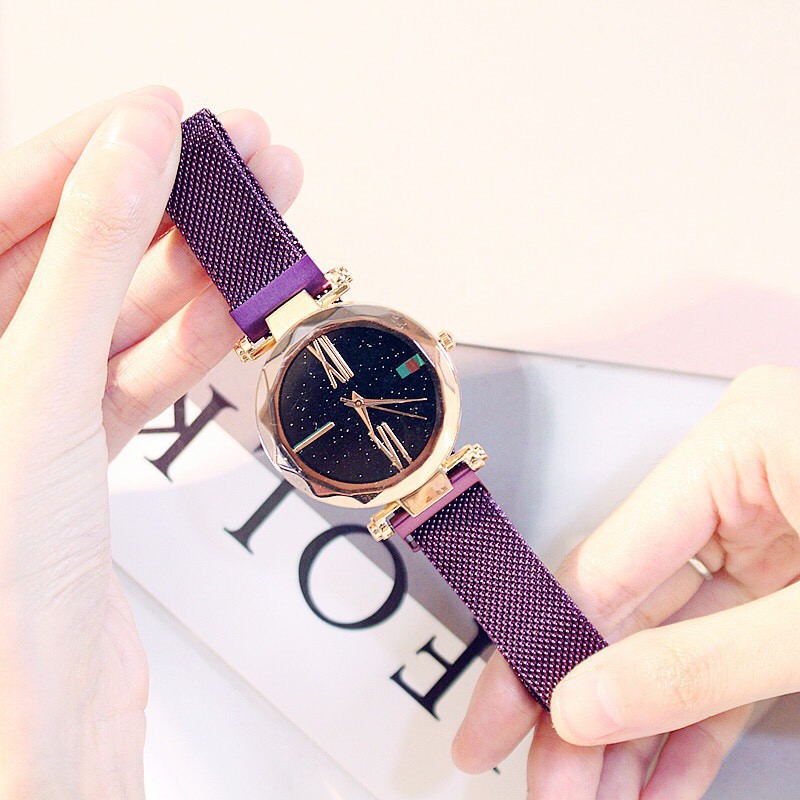 (Giá sỉ)Đồng hồ thời trang nữ dây lưới nam châm Huans SA10