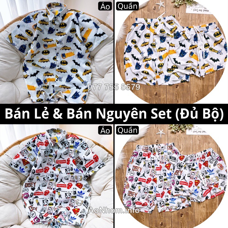 Bán Lẻ và Bán Nguyên Set (Đủ Bộ) - Logo, Supreme, Obey, Bat man