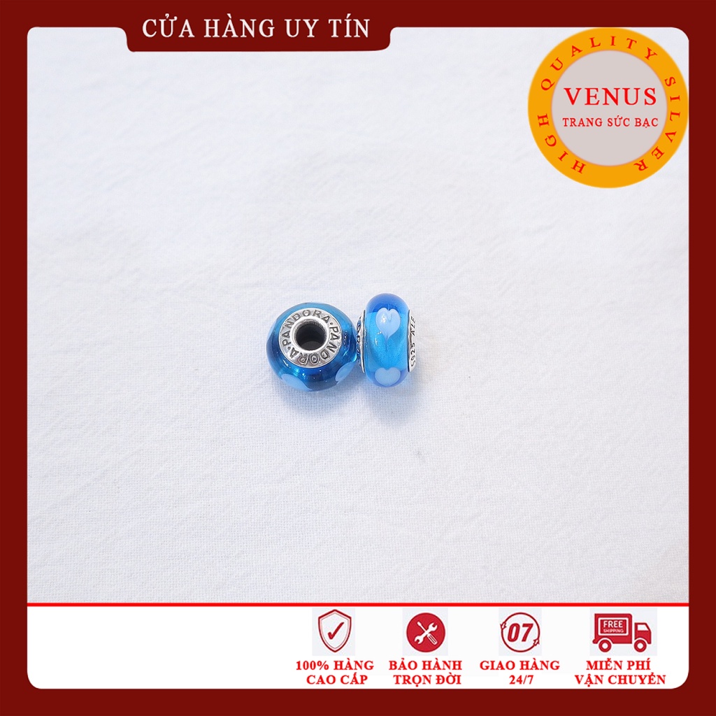 [Charm bạc 925 cao cấp] Charm glass xanh bọt- Mã sản phẩm VENUSG10