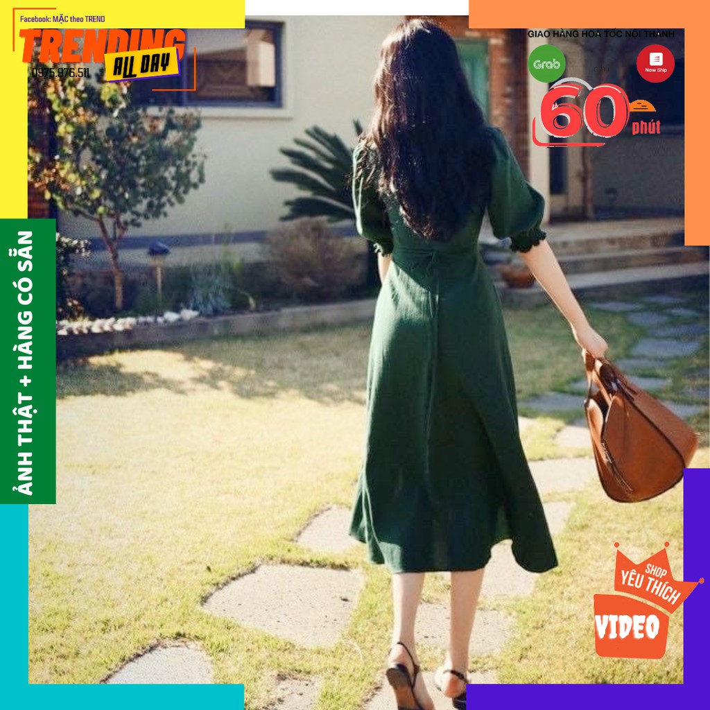 Đầm dáng dài tay lỡ, màu xanh, lạ mắt, nổi bật, tôn da, tôn dáng mặc thì chỉ có xinh đẹp thôi ạ. | BigBuy360 - bigbuy360.vn