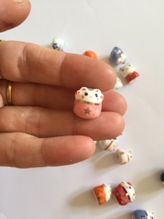 Mèo gốm thần tài đủ màu set 5 mèo