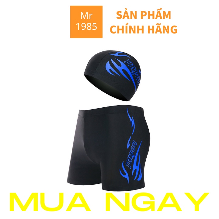 Quần bơi boxer nam chất vãi co giãn tốt nhanh khô bao gồm nón Mr1985 MR13