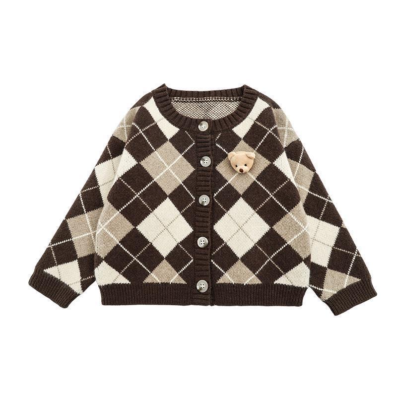 Áo khoác dệt kim có tay/ không tay kiểu retro thười trang cho các bé