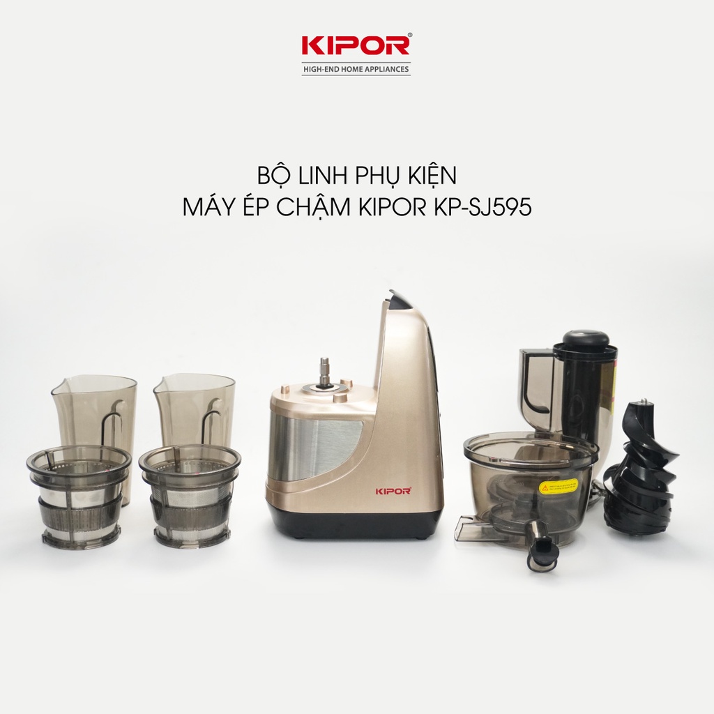 Máy ép chậm KIPOR KP-SJ595 - Tặng lưới làm kem - Động cơ đồng nguyên chất công suất lớn - Bảo hành tại nhà 12 tháng