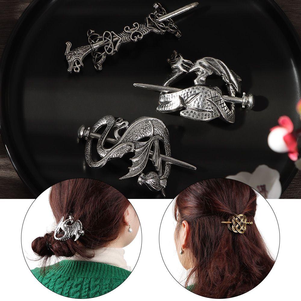 Phụ Kiện Giá Đỡ Trâm Cài Tóc Phong Cách Viking Cổ Điển