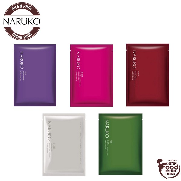 Mặt nạ giấy dưỡng trắng, dưỡng ẩm, chống lão hóa, giảm mụn chiết xuất tràm trà, ý dĩ Naruko Mask