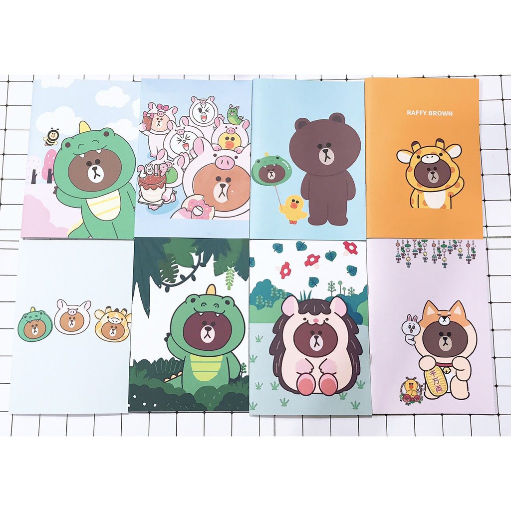 Vở LINE FRIEND CONY line jungle rừng xanh muôn thú V6  72trang kẻ ngang cấp 2 17x25cm