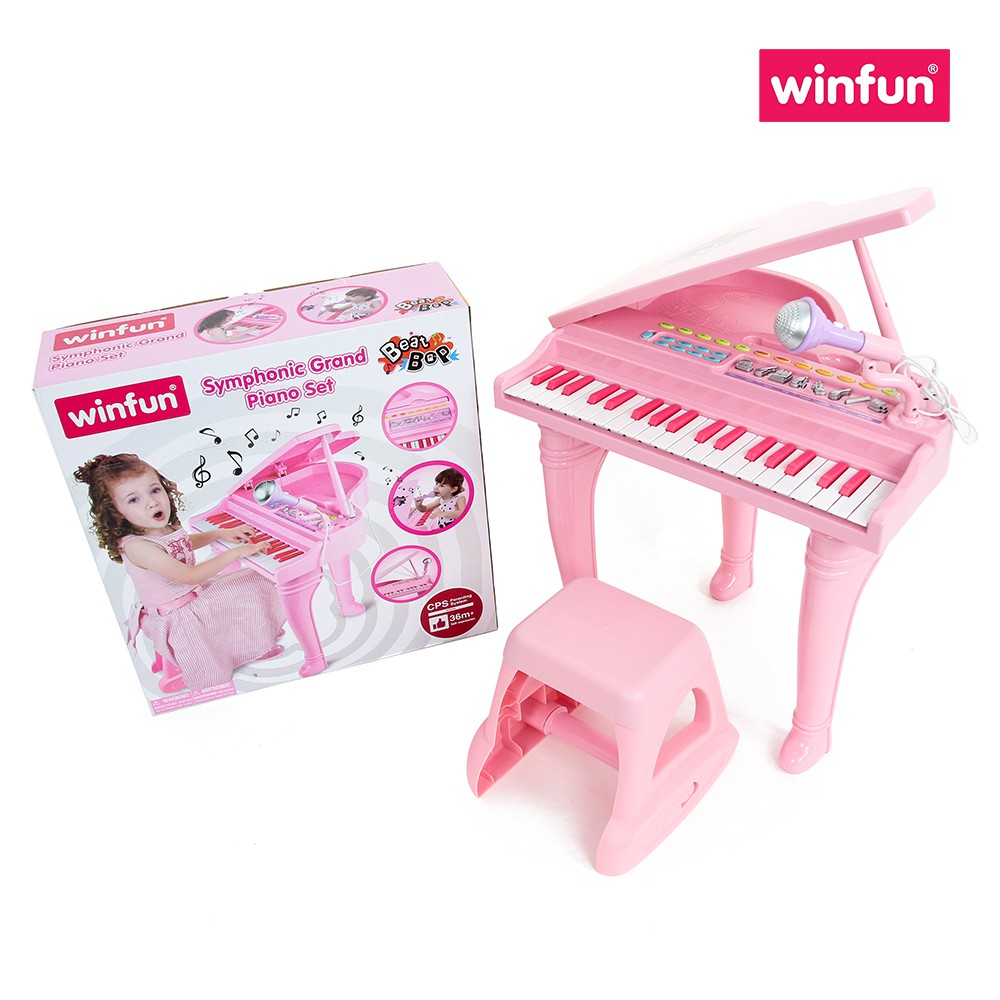 Đồ chơi âm nhạc cho bé - Đàn piano cổ điển kèm mic thu âm - Winfun - 2045 cho bé 3 tuổi trở lên